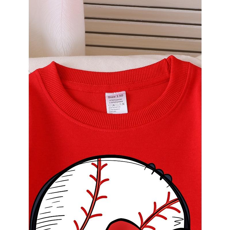 Baseball Heart Number Seventeen 2026 New Girls' Long-sleeve Casual Crewneck Sweatshirt, Suitable for Outdoor Sports and