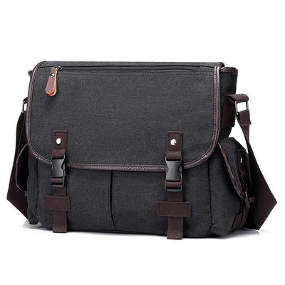 Vintage Canvas Messenger Bag voor Heren - Waterdichte Satchel met Meerdere Vakken, Duurzame Crossbody Tas voor Outdoor Reizen & Dagelijks Woon-werkverkeer