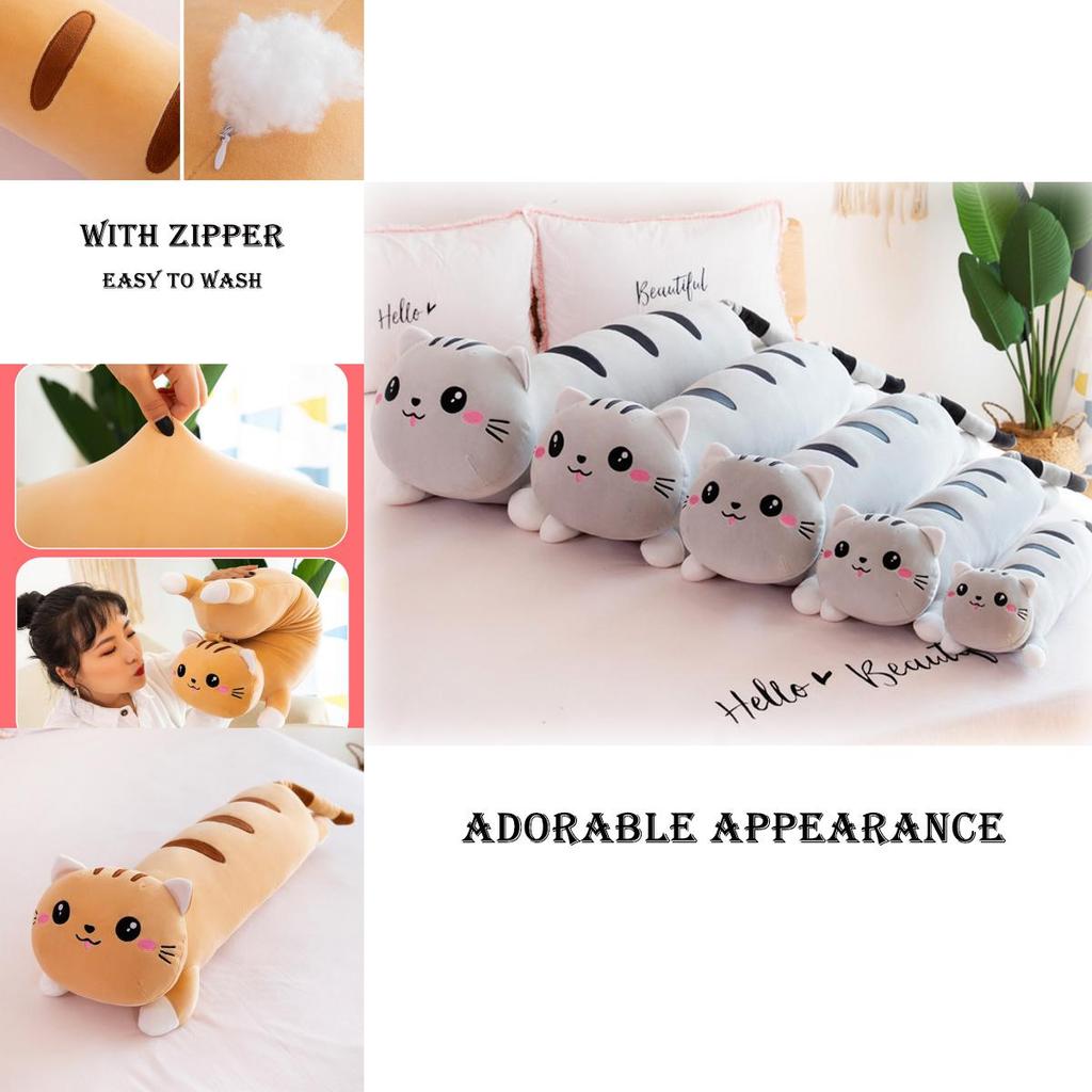 Long Cat Plush Toy Pillow Kids Birthday Gift Home Decor
