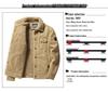 2025 Men's Washed Cotton Velvet-Enhanced Lapel Jacket - Warm Autumn/Winter Casual Outerwear