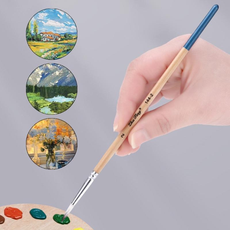 6 Pcs Acrylic Paint Brushes Set Nylon Hair Paint Brushes Watercolour Painting Brushes Art Paint Brush Drawing Supplies