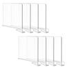 8 Pack Clear Acrylic Shelf Dividers, Wardrobe Organiser & Separator for Clothes, Towels and Bags, Tool-    Partition for Wooden Shelves (F