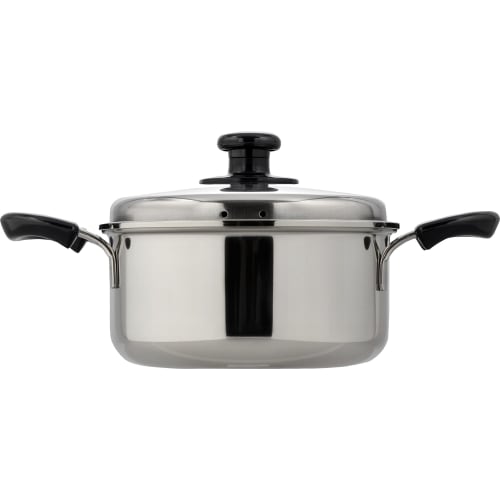 Wahei Freiz SR-8913, Made in Japan, Stainless Steel Triple-Layered Pot with Lid, 20cm, SG Certified, Induction and Gas Compatible, Styler Luce