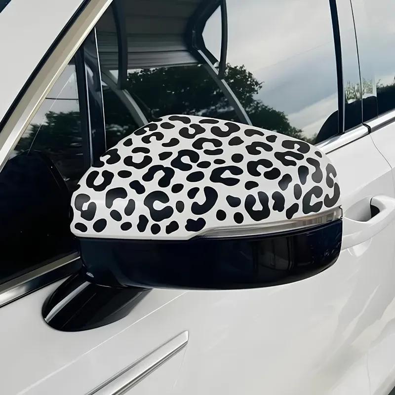 1 pz Adesivi Auto Stampa Leopardo per Specchietto Retrovisore Auto Impermeabili Decorativi Fai da Te Finestrino Auto Decalcomanie in Vinile