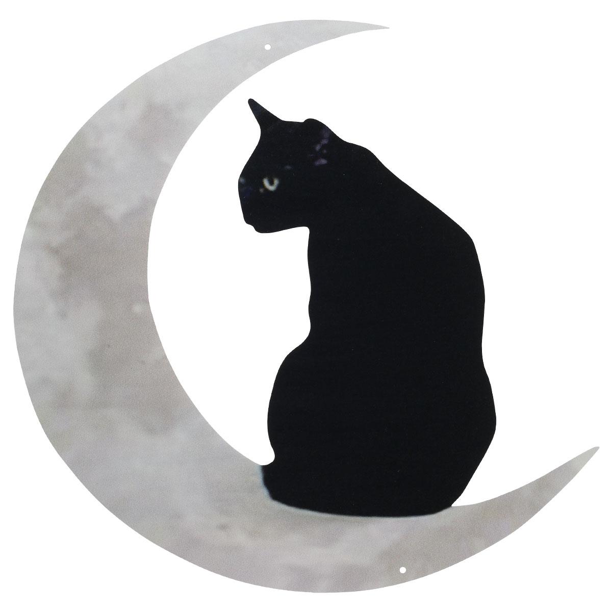 

Halloween Metal Sign Black Cat Moon Wall Hanging 11.8 x 11.8 Back Cat Metal Sign Wall Decoration for Halloween Decorations