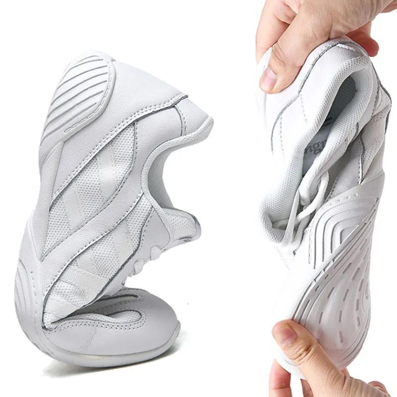 Breathable Sneakers Mesh Dance Shoe Fitness Athletic Aerobics Shoes Cheerleading Training Shoe Women White Running Shoes