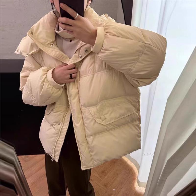 Waist down jacket women's short 2024 winter fashion hooded thickened and thin small bread jacket