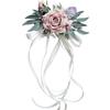 Ribbon Car Door Handle Mirror Flowers Romantic Artificial Roses  Ceremony Party Decor