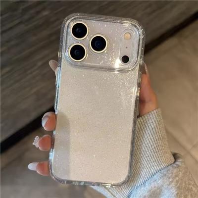 Husă de lux Bling cu sclipici transparentă rezistentă la șocuri tip armură pentru iPhone17 Air 16 15 14 Plus 13 12 11 17 Pro Max Protecție transparentă pentru lentilă Husă spate dură