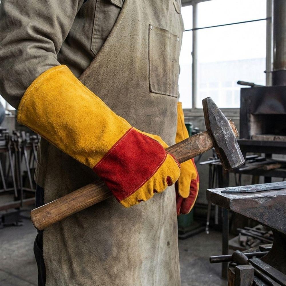 35/45/60cm Outdoor Welding Gloves Flexible Long Sleeves Barbecue Gloves Farms