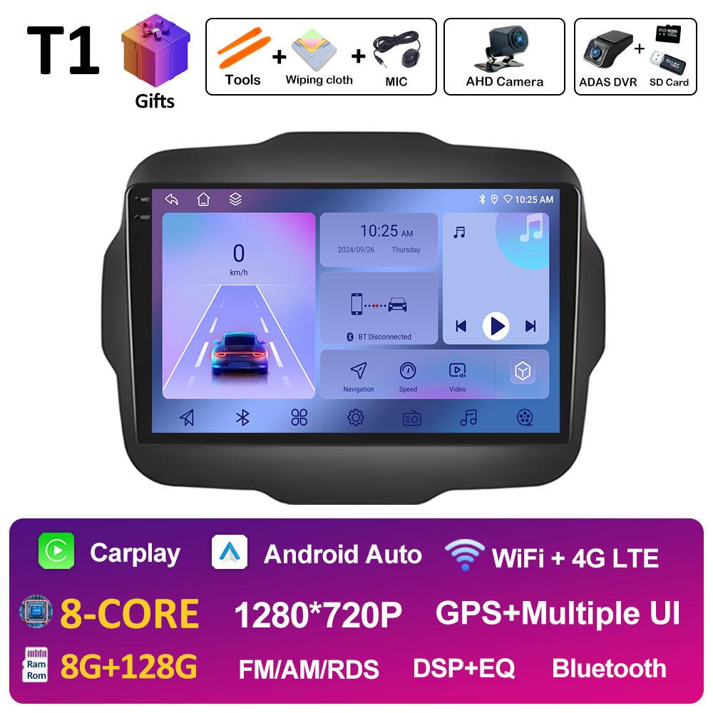 For Jeep Renegade 2016 2017 2018 - 2020 GPS Navigation Android Auto Wireless Carplay Bluetooth Smart System 2.5D Touch Screen 4G