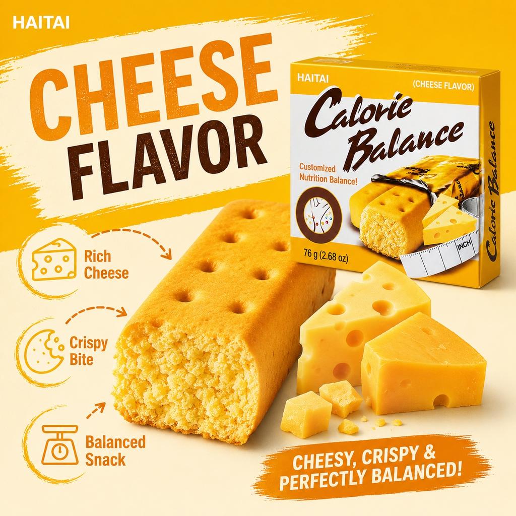 Biscuiți Comprimați cu Aromă de Brânză Haitai 76g | Textură Crocantă Densă, Gust Bogat de Brânză, Gustare Convenabilă