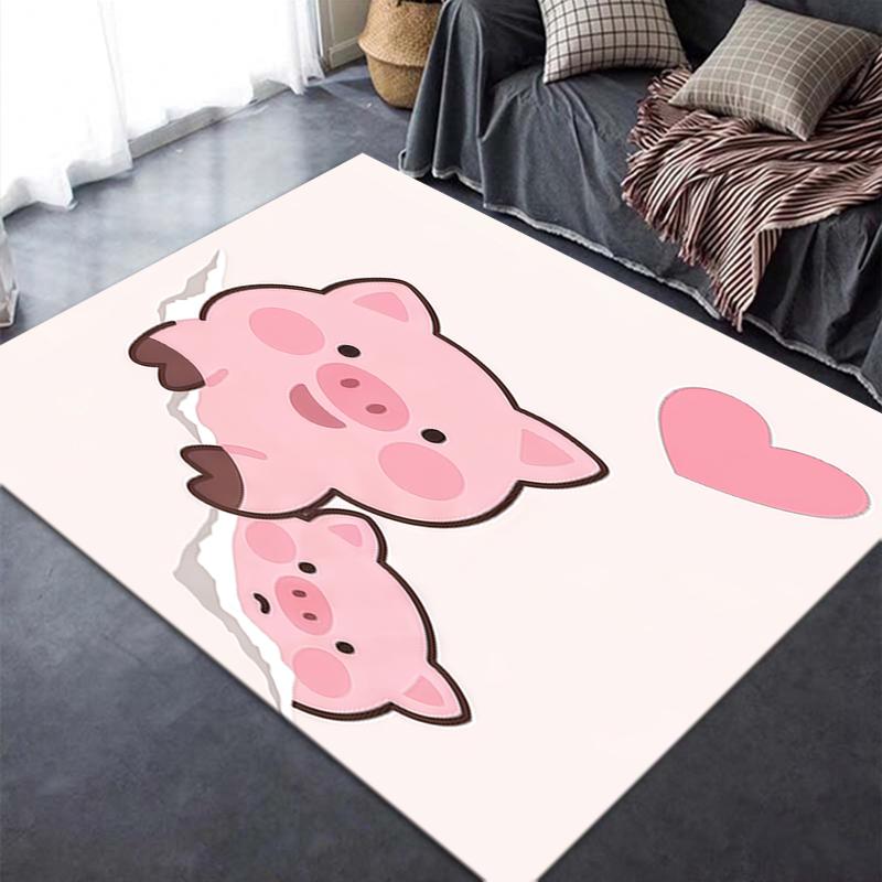 2025 New Cute Pink Pig Carpet Rug for Living Room Bedroom Home Sofa Decoration,Kids Play Non-slip Floor Mat