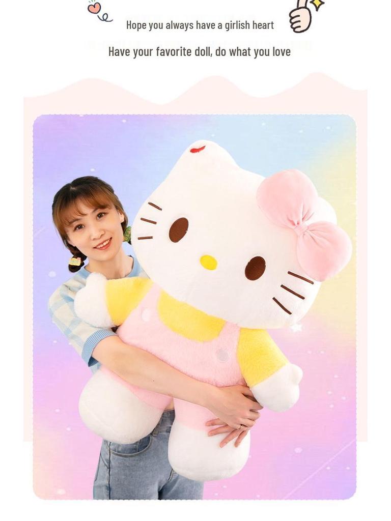 Large KT Cat Plush Toy - Cute Cat Doll Cushion Gift for Girls' Birthdays