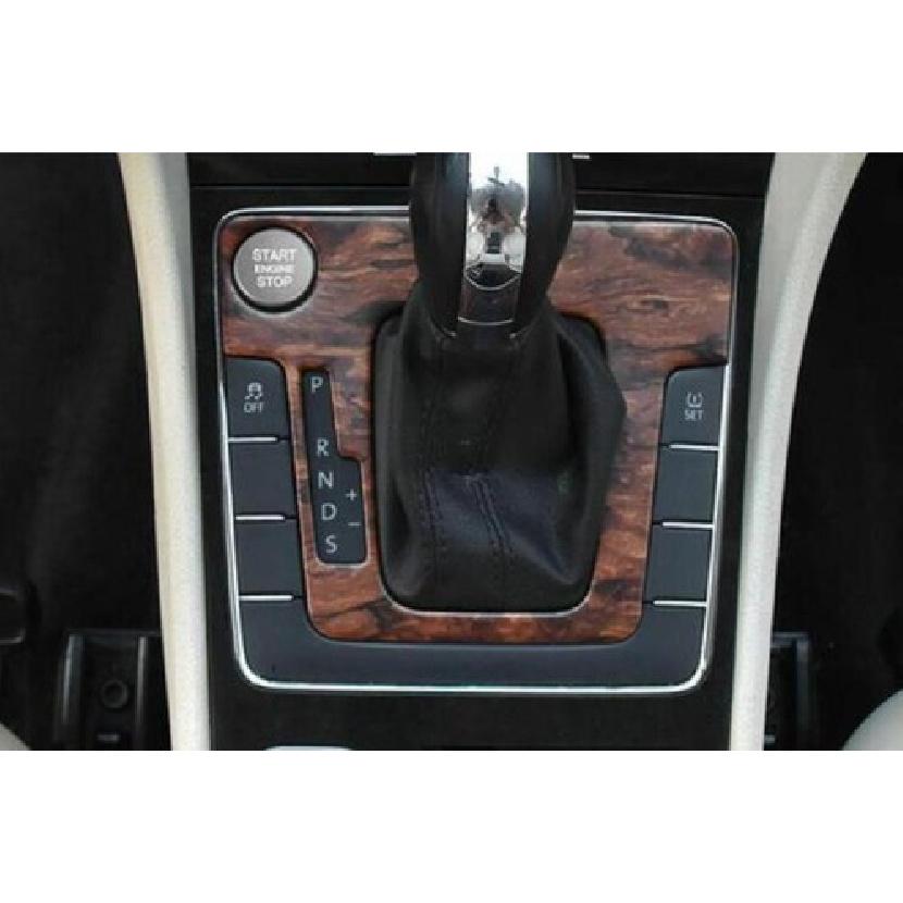 For VW Passat B7 2011-2015 Wood Grain Middle Console Gear Shift Panel Cover Trim