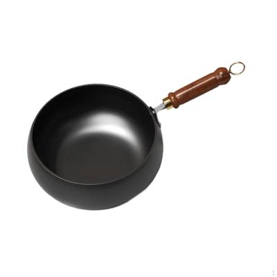 9,45 Zoll Wok aus Eisen mit flachem Boden für Gas und Induktion, Bratpfanne Küche