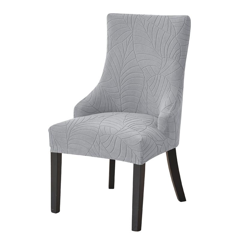 

1/2pcs Jacquard Dining Chair Cover High Back Curved Armchair Slipcover Solid Color Elastic Chair Covers for Home Banquet Cafe 1PC