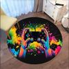 Vibrant Gaming Controller Art PrintRound Non-Slip chair mat chair carpet for office Rugs for Office Decor Gift For Valentine's Day Mother's Day Hallow