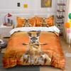 Kangaroo Against Orange Background. Bedding Sets Duvet Cover Sets Duvet Covers Pillowcases(1*Duvet Cover 2*Pillowcases Without Duvet Insert)