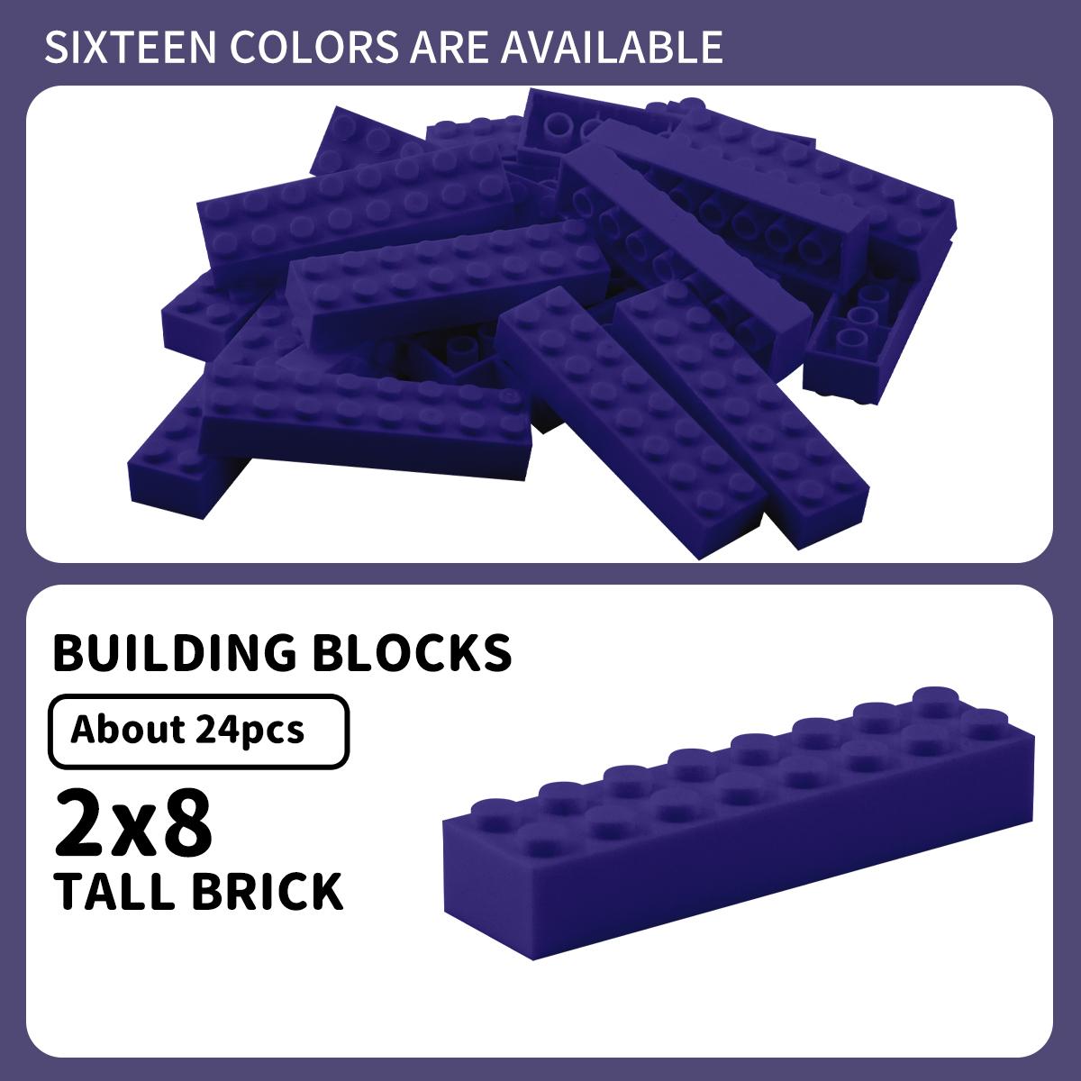 

100g 2x8 high brickBuilding Bricks Thick FiguresBricks Dots Learning Creativity SizeCompatible Featuring Plastic Material Playthings forChildren 100g 2x8 high brick