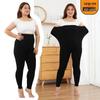 Übergröße Hohe Taille Samt Baumwolle Leggings für Winter - Einfarbig, Warm, für Frauen bis 200 lbs