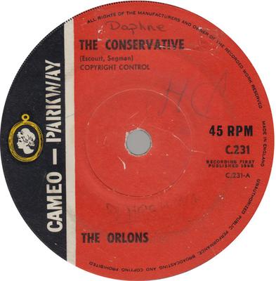 7inch Record ORLONS - The Conservative C231 Cameo Parkway 1962 UK Soul/Funk Used