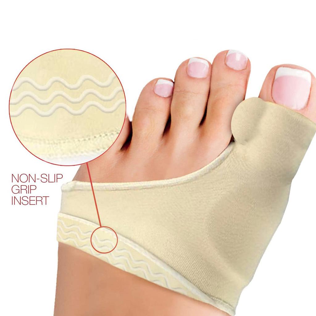 Bunion Corrector for Men and Women Nylon SEBS Breathable Big Toe Splint Straightener with Silicone Non Slip Strip for Foot Pain Skin Color