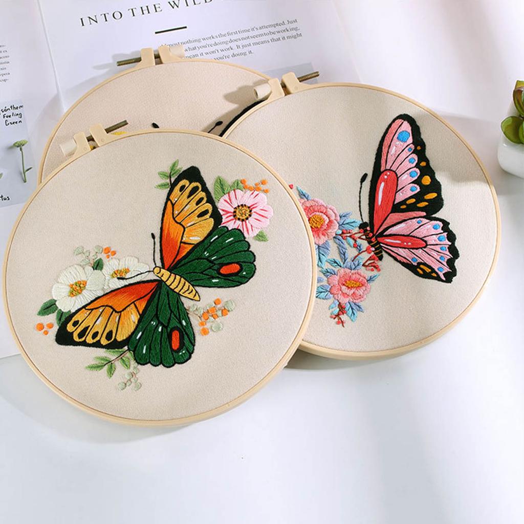Embroidery Stitch Practice Embroidery Kits for Beginners with Flower Pattern, Embroidery Starter Kits with Instruction