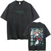 Anime Frieren Beyond Journeys End Frieren Washed Vintage Tshirt Men Women Fashion Manga Tshirts High Quality Cotton T Shirts