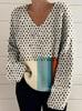 2024 Women's 3D Print V-neck Knit Cardigan: Early Spring/Autumn Sweater