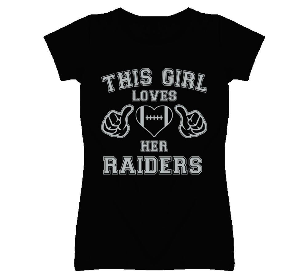 This Girl Loves Her Oakland Raiders Football T Shirt Mens Womens Tees Top 4XL