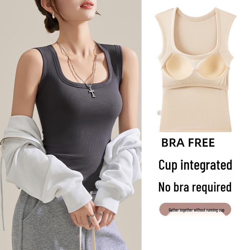 Women's Slimming Sleeveless Camisole with Built-in Chest Pad - Spring/Summer