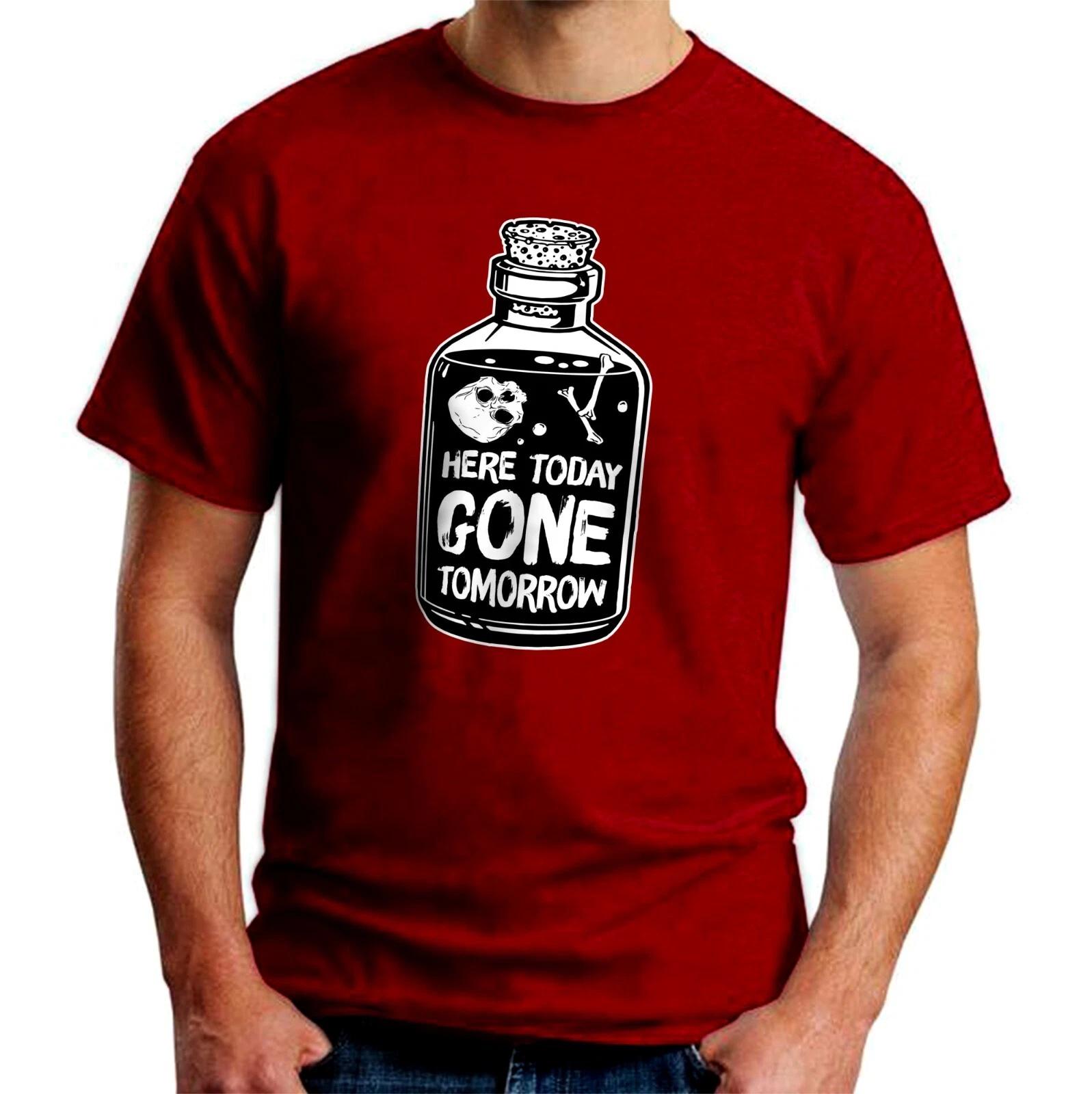 philosophical theme HERE TODAY GONE TOMORROW COOL GRAPHIC T SHIRT M