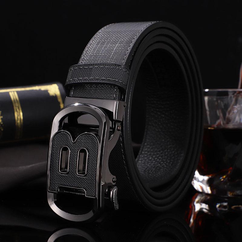 B Brand Men's Automatic Embossed Leather Belt - Versatile Business Style