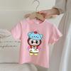 Labubu Children's Pink T-shirt Cartoon Anime Summer Short Sleeved Girl Fashion Cute Top