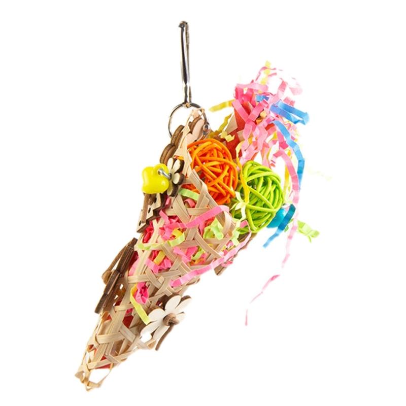 Parrot Chewing Toy Paper/ Rattan Parrots Beak Grinding Toy Bites Resistant Cockatiels Parakeets Hangings Bird Molar Toy