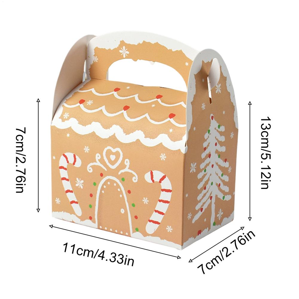 20pcs Merry Christmas Candy Paper Box Snowman Gingerbread House Cookies Snack Box Handheld Gift Box Christmas Decoration Others