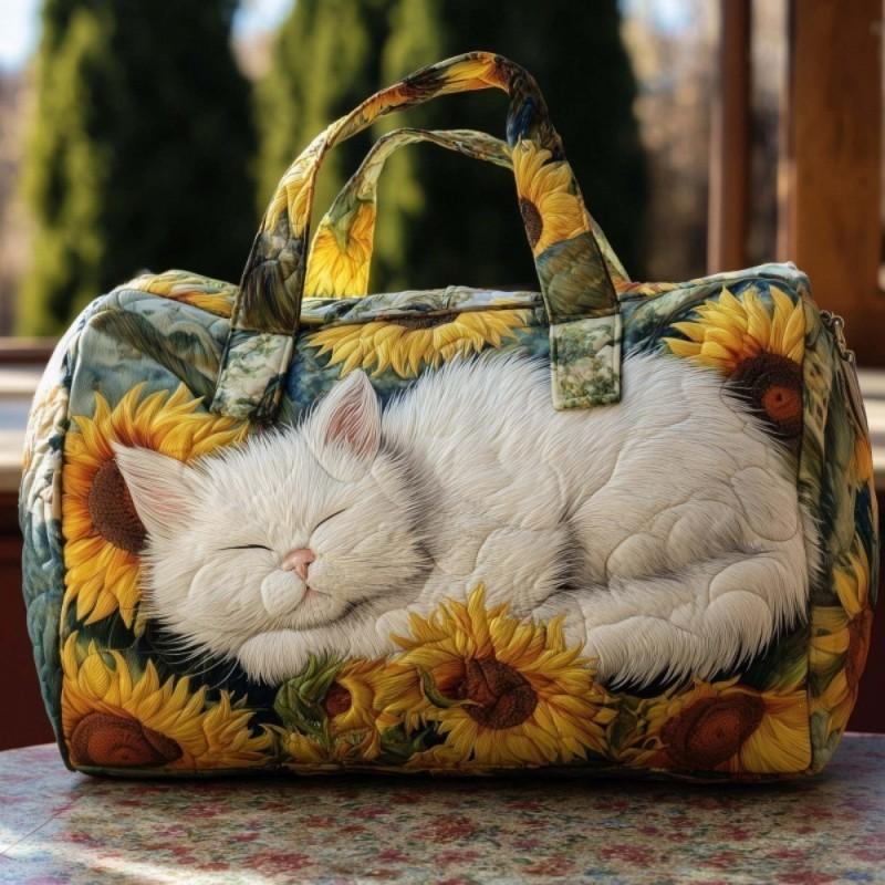 Small Animal Sunflower Print Travel Bag Unisex Gym Sports Large Capacity Weekend Overnight
