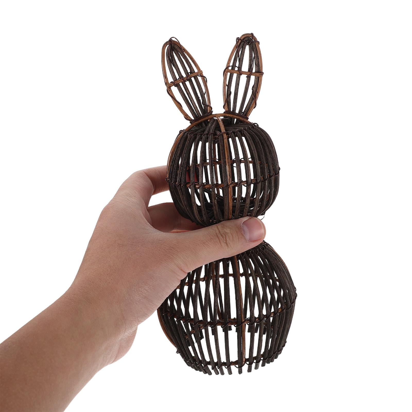 

8 Inch Handwoven Rabbit Decor - Natural Rattan Bunny for Farmhouse Easter Display - Versatile Woven Home Spring Accent