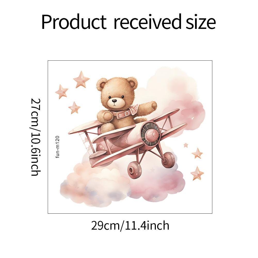 

Fun-m120 Мультфильм Медведь Открытый Самолет Туалет Наклейки Ванная Комната Украшения Наклейки На Стены Самоклеящиеся 27*29CM/fun-m120