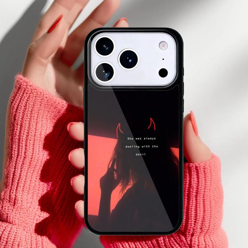 Ästhetisches Teufelsmädchen Bad Girl Handyhülle für iPhone 17 16 15 14 13 Pro Max Rückabdeckung für 12 11 Pro Hülle