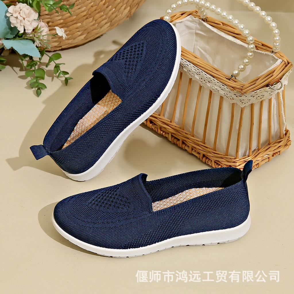 Foreign trade shoes women's spring and autumn large size women's casual single shoes one pedal old Beijing cloth shoes sticker