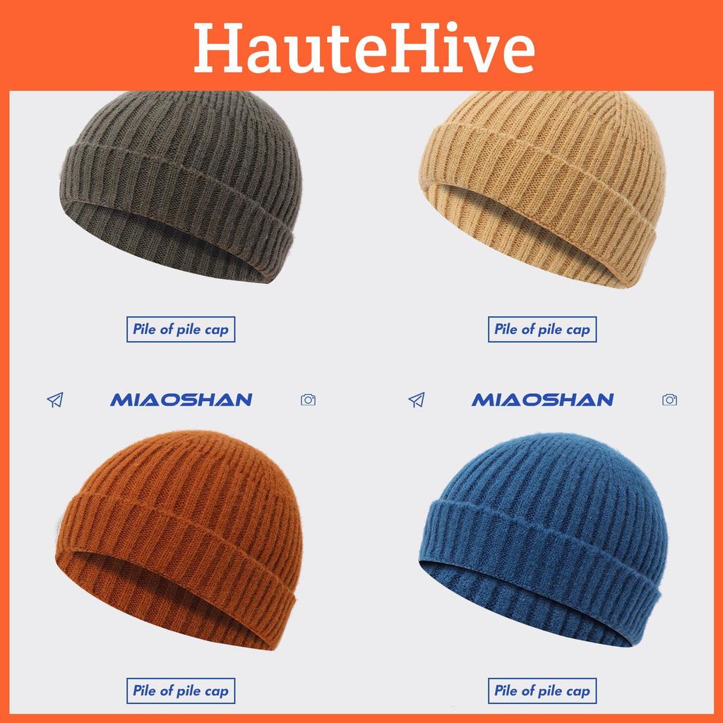 Cotton Unisex Fashionable Knit Hat Soft Round Top Beanie For Cold Seasons