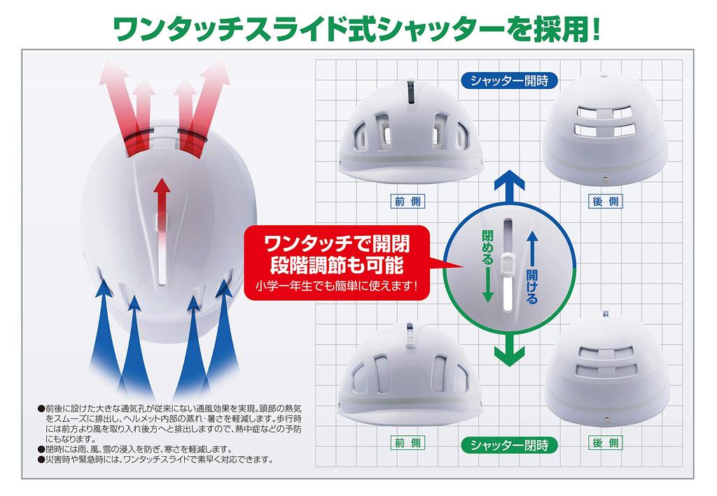 SANADA Helmet with Sliding Shutter for Commuting To School or Reflective Size L SV-5 Work, Tape/Silver, (58-60cm)