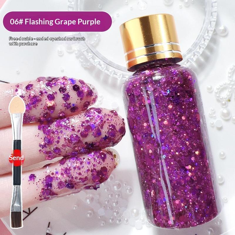 Funkelnde Flüssigkeit Große Pailletten Explosion Bühnen Make-up Performance Haare Gesicht Kleberfreies Gel Glitzer Lidschatten Make-up