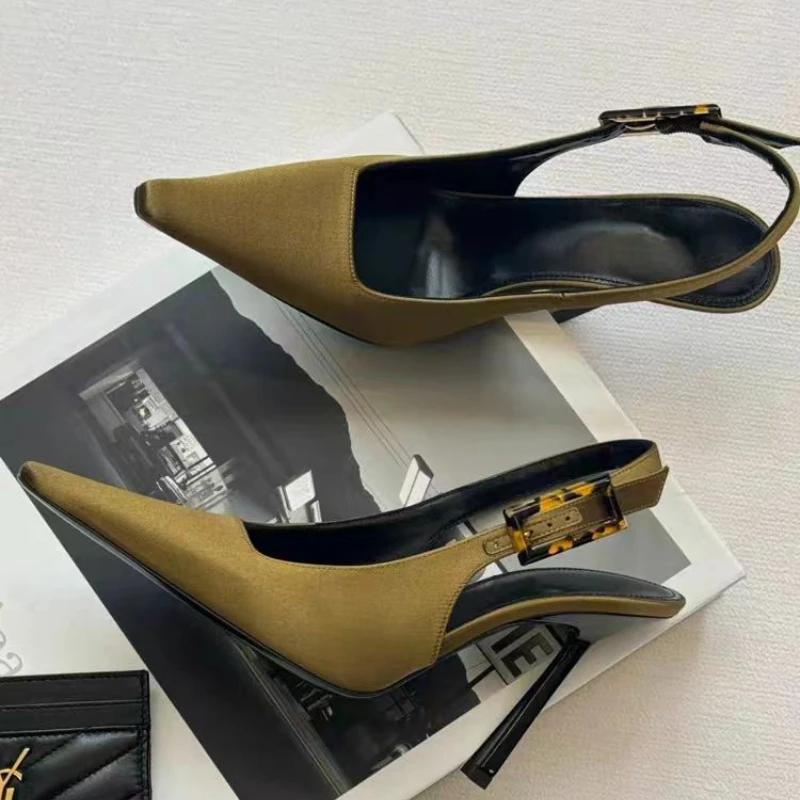 Damska moda nowy projektant damskie wygodne damskie szpilki zakryte palce do wszystkiego jednolity kolor płytki dekolt wysokie obcasy