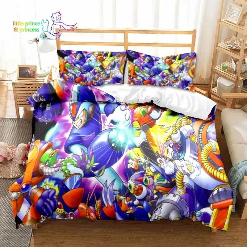 Game Gamer Megaman X Bedding Set Single Twin Full Queen King Size Bed Set Adult Kid Bedroom Bedding Gift