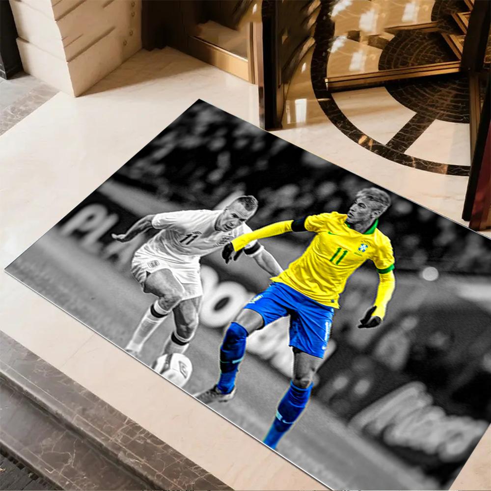Brazilian Football Legend Floor Rug Office Rug Design for Study room Dormitory Outdoor Balcony Antislip Carpet Anime Office Decor Gift for Festivals