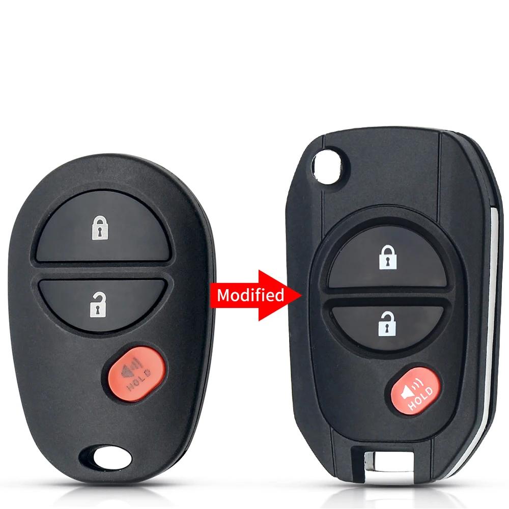 Replacement Remote Car Key Shell Modified Flip 3 Buttns Fob TOY43 Case For Toyota Tacoma HIGHLANDER SEQUOIA Sienna Tundra