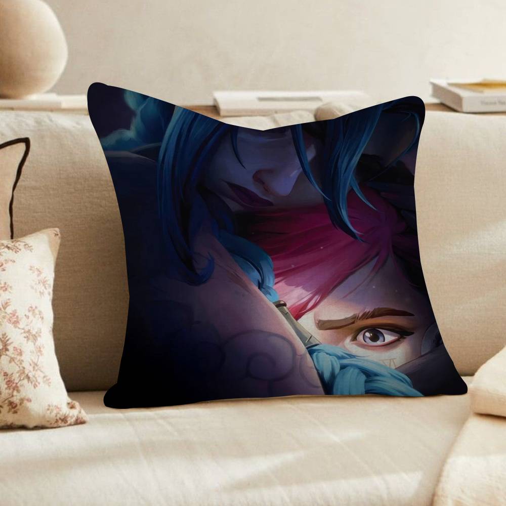 Arcane Season  Jinx Graffiti Pillow Cushion Cover Pillowcase Living Room Sofa Home Decor Customized